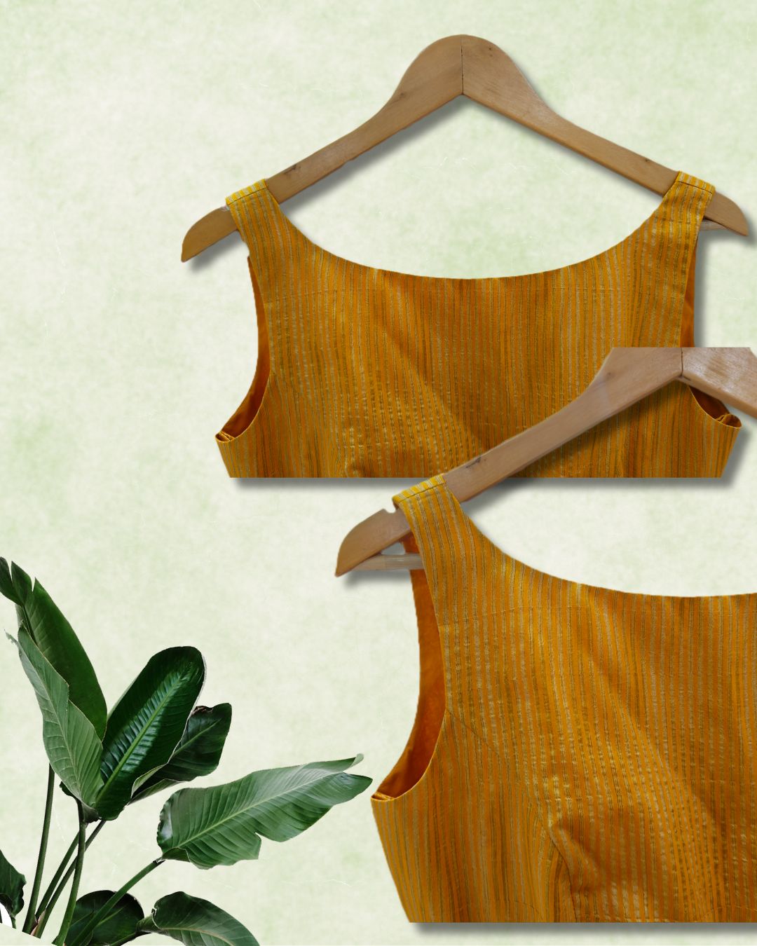 Mustard Yellow Linen Blouse – Adjustable Fit