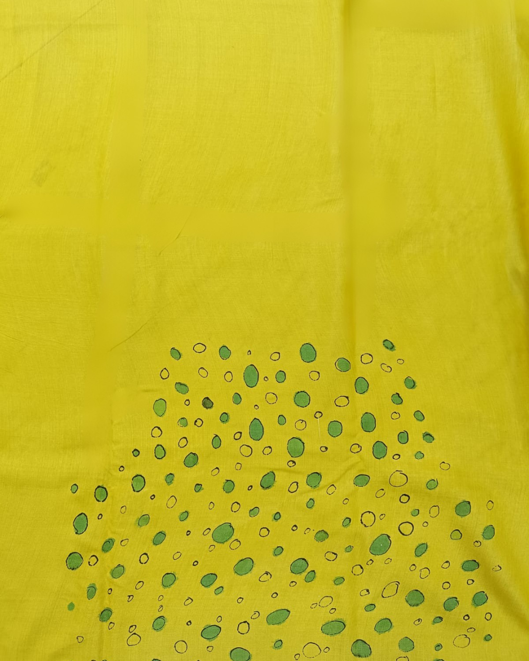 Sunny Yellow Munga Silk Saree with Handpainted Floral Design