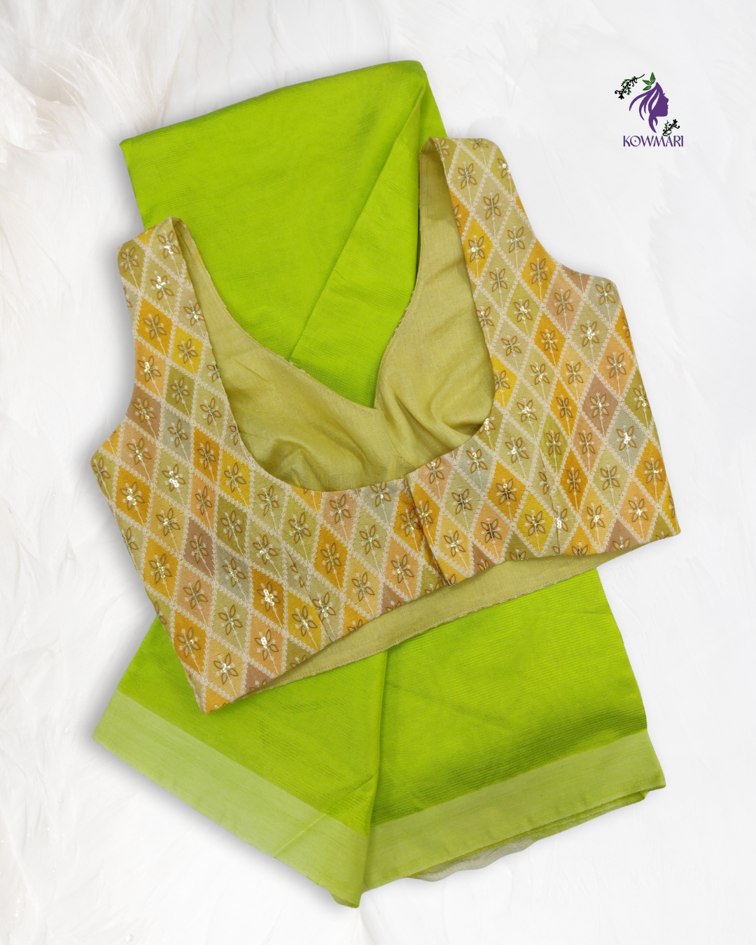 Fancy Blouse with Mangalagiri Pattu Saree