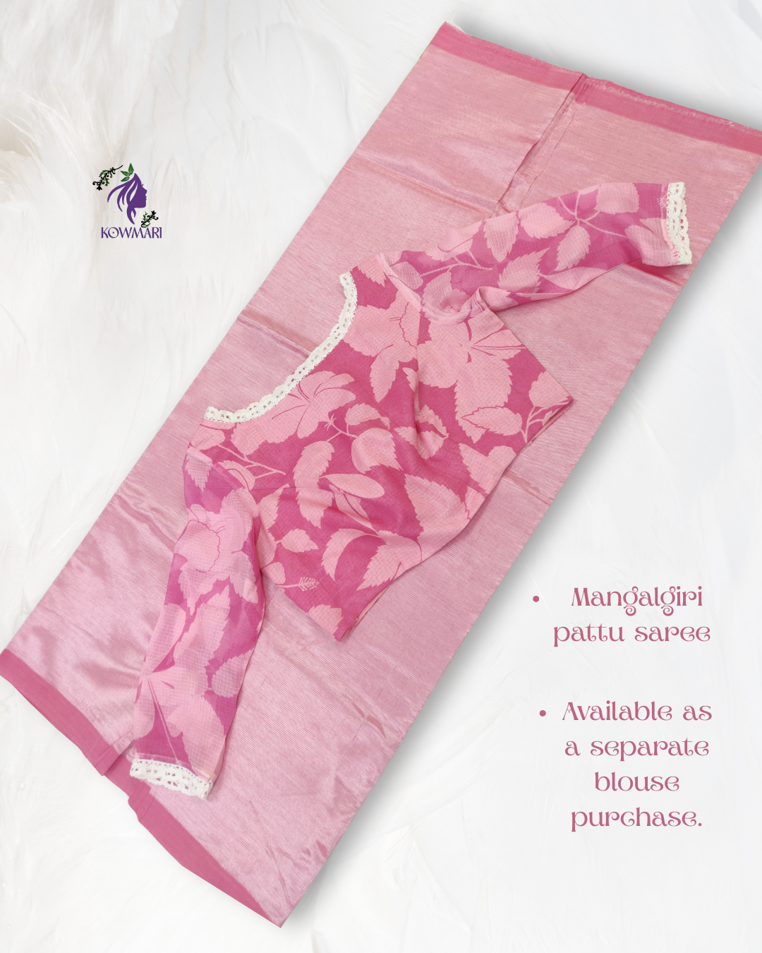 Mangalgiri Saree with Blouse (Blouse available for individual purchase) Description: