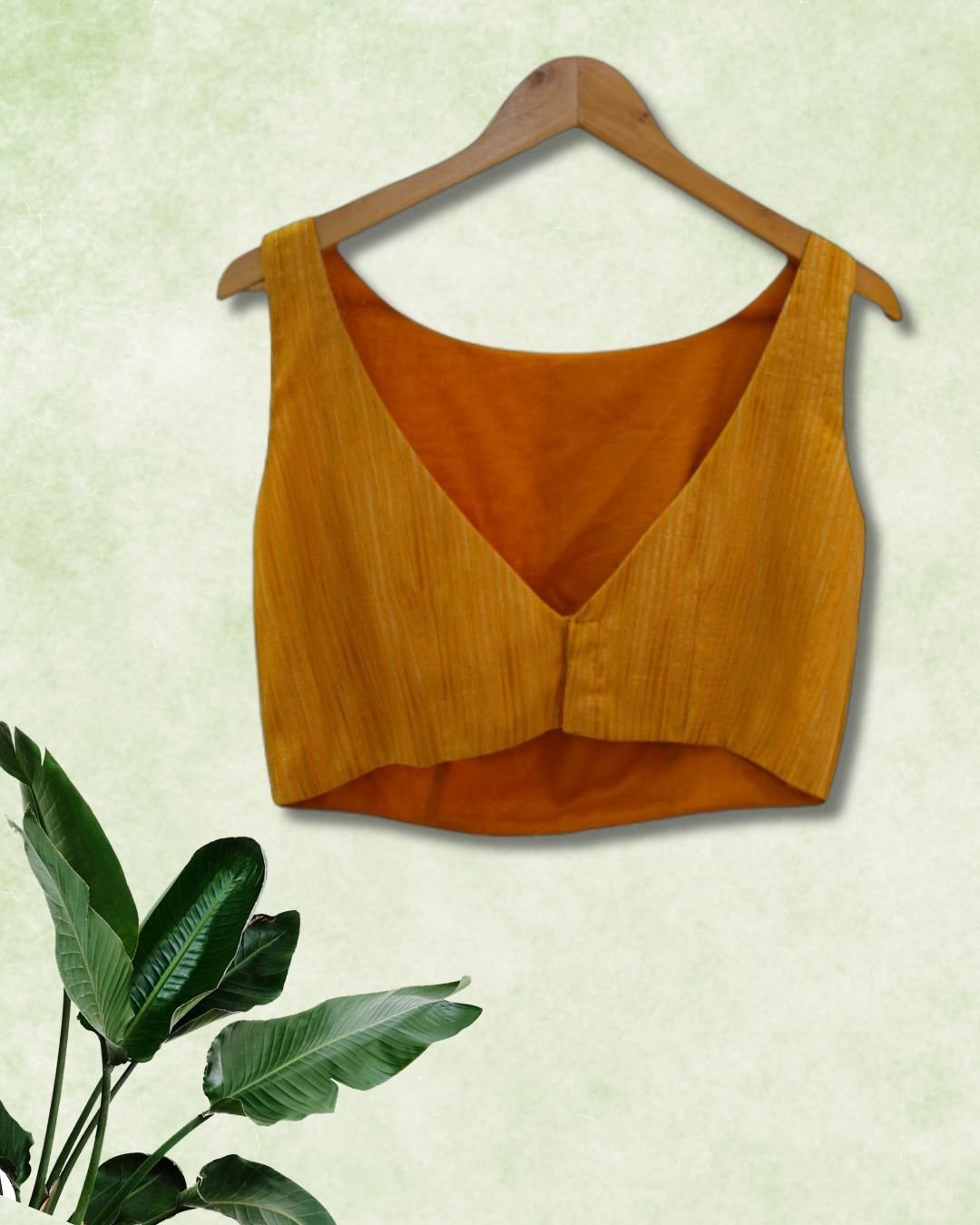 Mustard Yellow Linen Blouse – Adjustable Fit