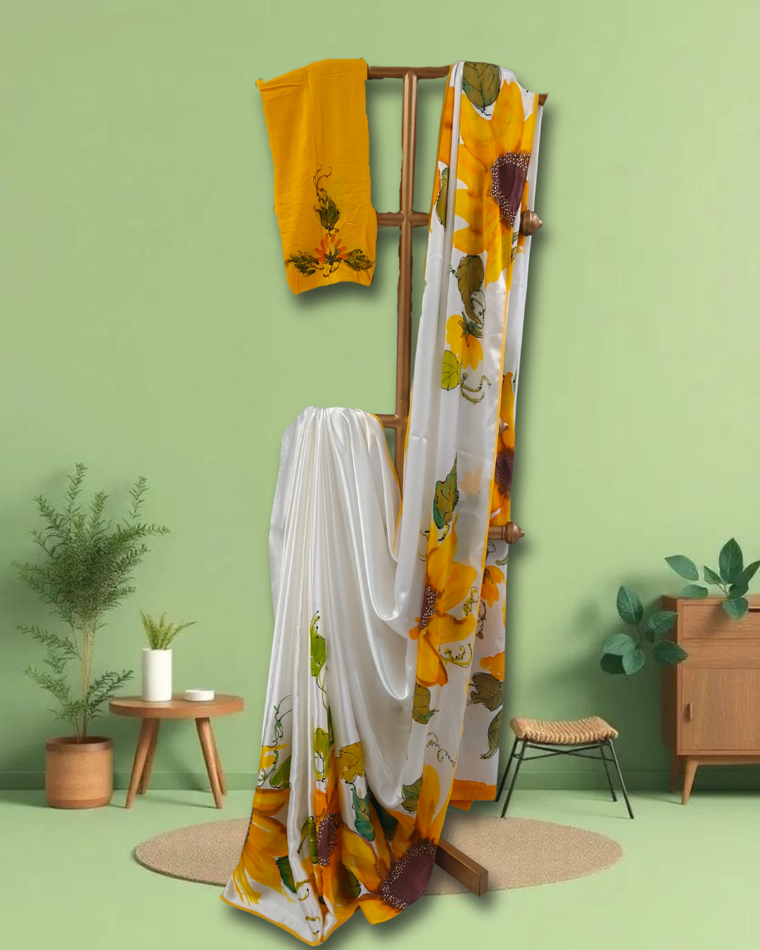Sunflower pure  Crepe Saree