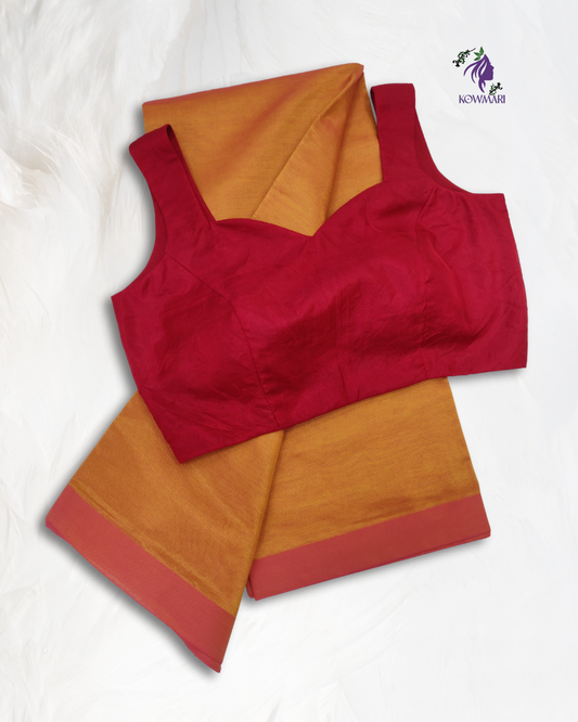 Mangalgiri Pattu saree with  striking red blouse