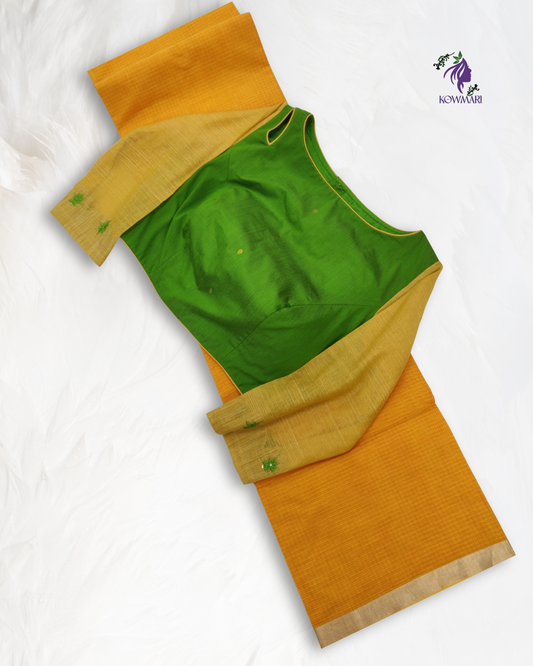 Kota Saree with Green Blouse