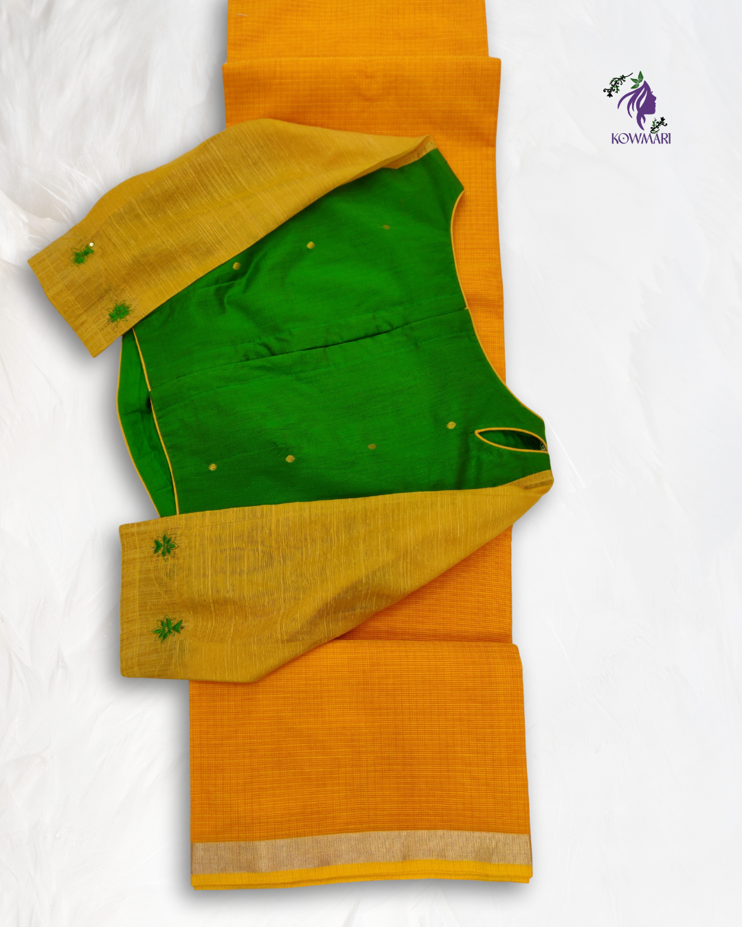 Kota Saree with Green Blouse