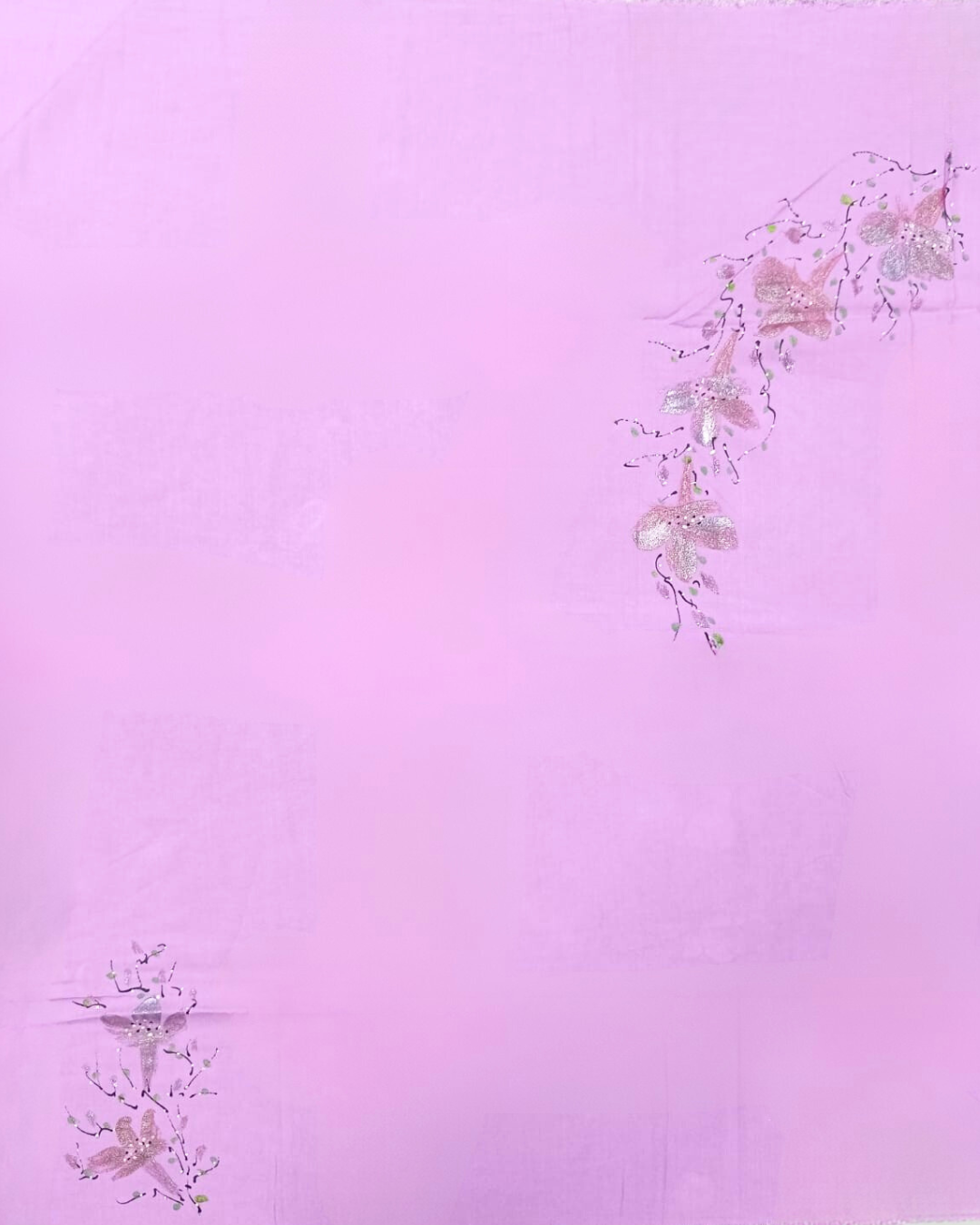 Lavender Dreams Hand-Painted Pure Georgette Saree