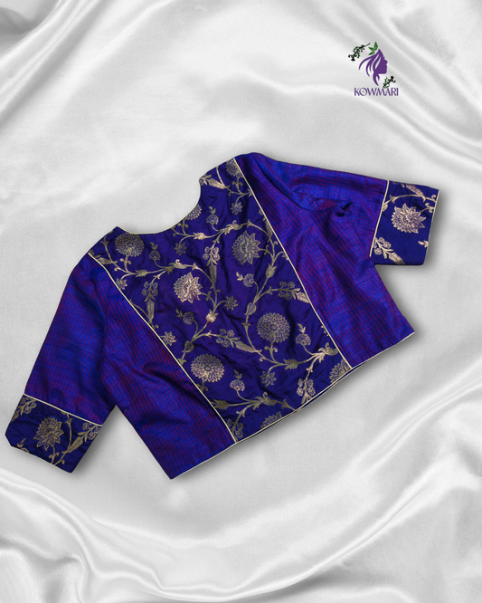 Banaras Applique Work on Tussar Silk Blouse