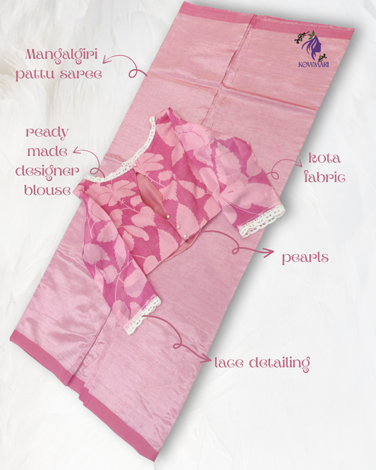 Mangalgiri Saree with Blouse (Blouse available for individual purchase)  Description: