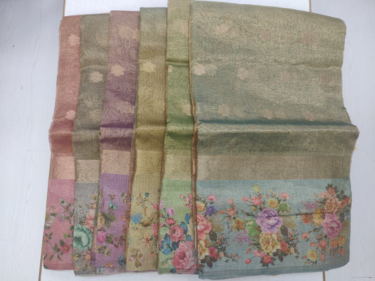 Navyom Silk Zari Floral Tissue Saree
