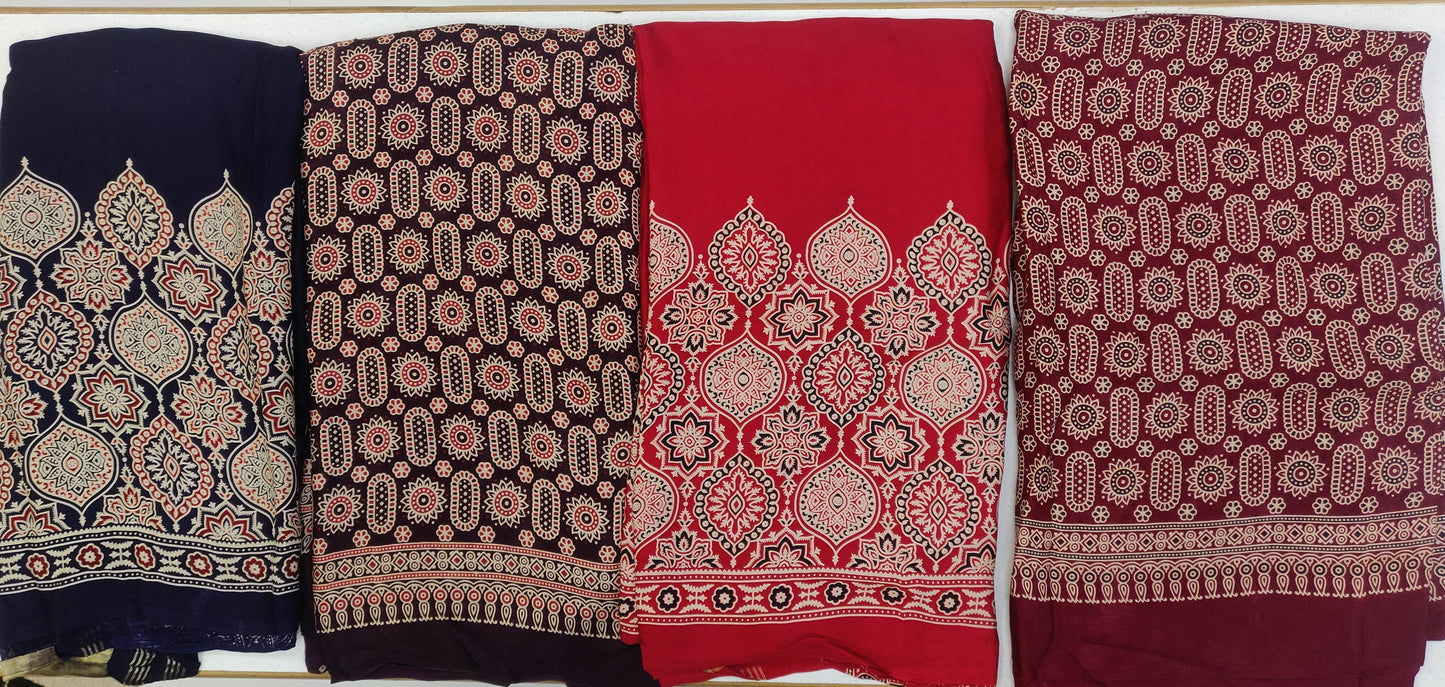 Handcrafted Ajrakh sarees