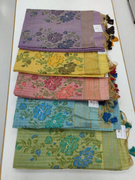 Gulmohar Checks Sarees