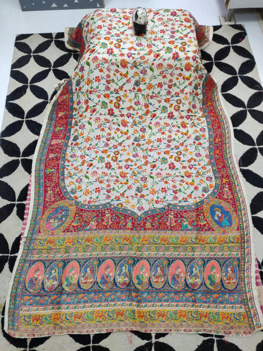 White Kashmiri Saree