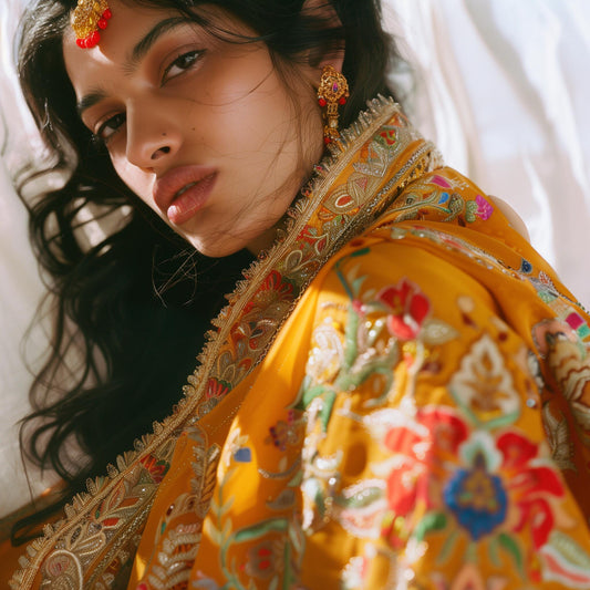 Beige Matka Silk Sare